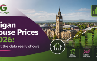 Wigan House Prices 2026 showing property market trends, house price growth data, postcode analysis, and local property insights from Rutter Green Estate Agents.